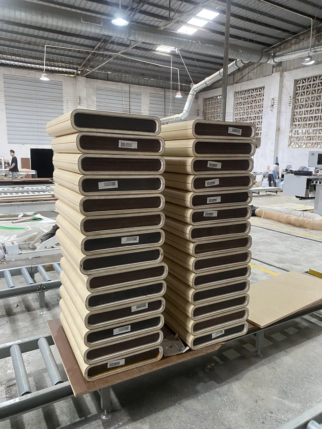 Furniture components in the production workshop