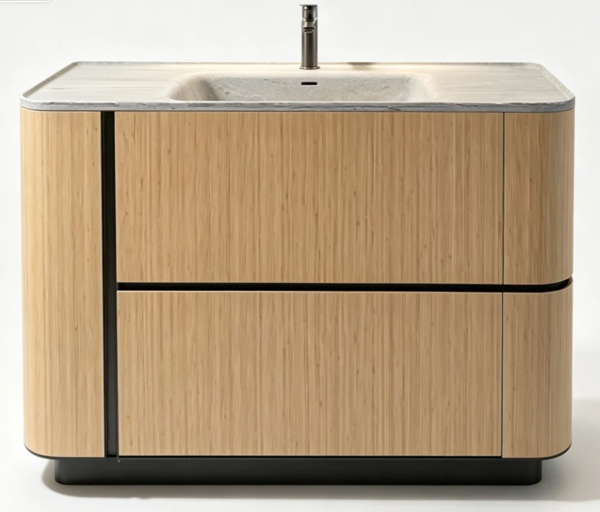 Fluted front vanity