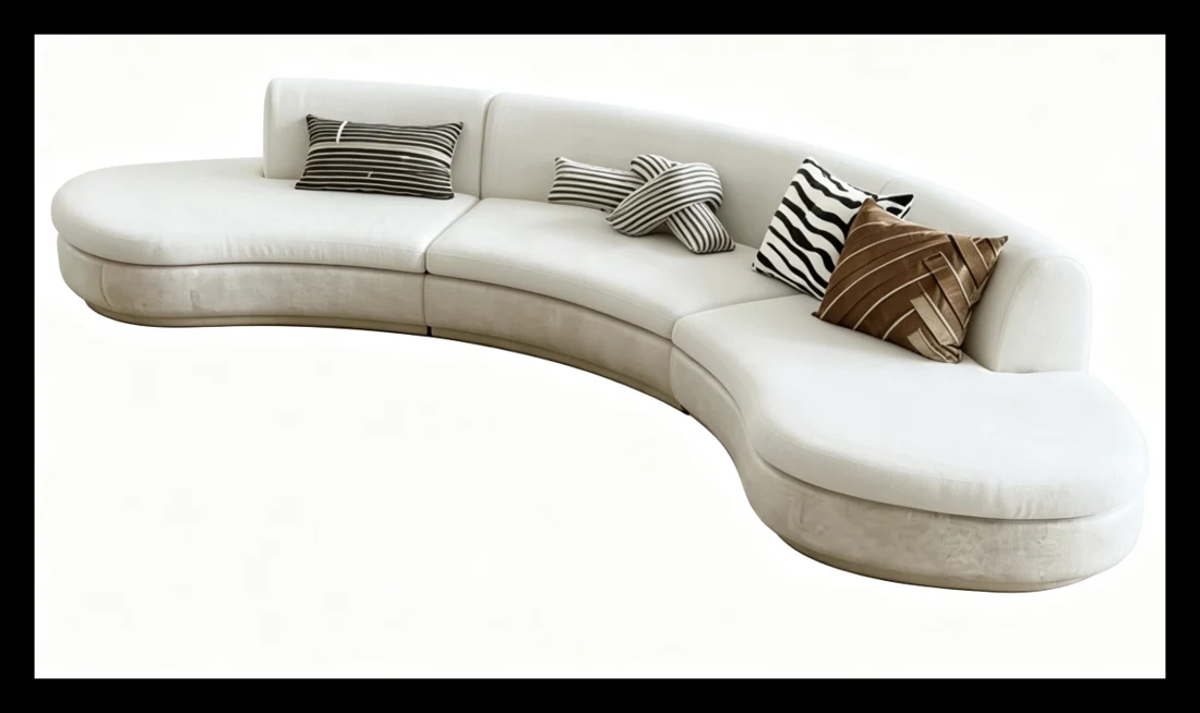Curved statement sofa