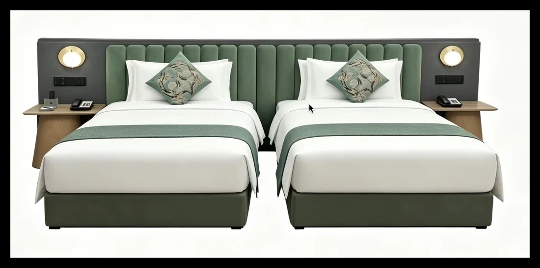 Upholstered twin bed set