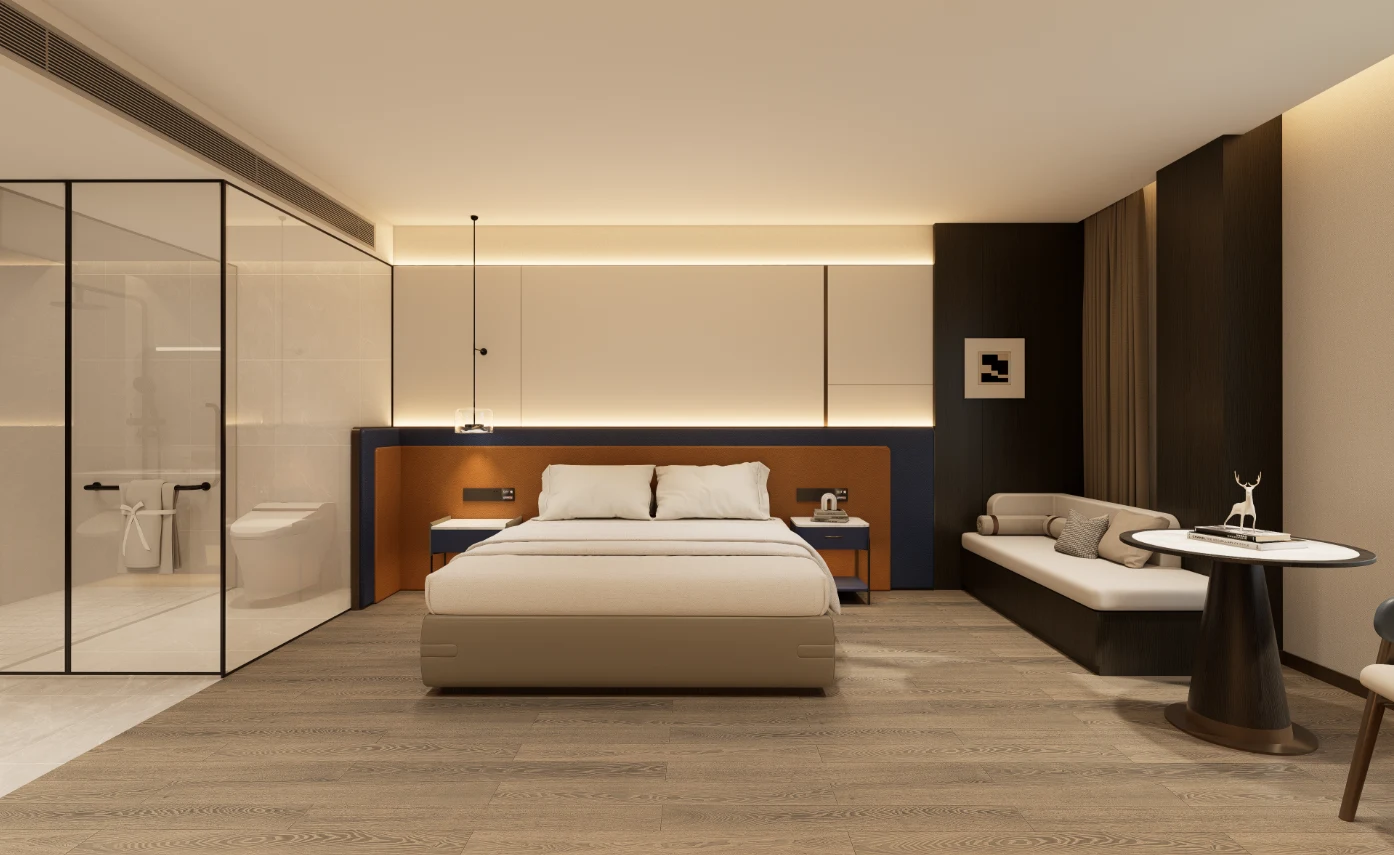 Integrated guestroom furniture concept